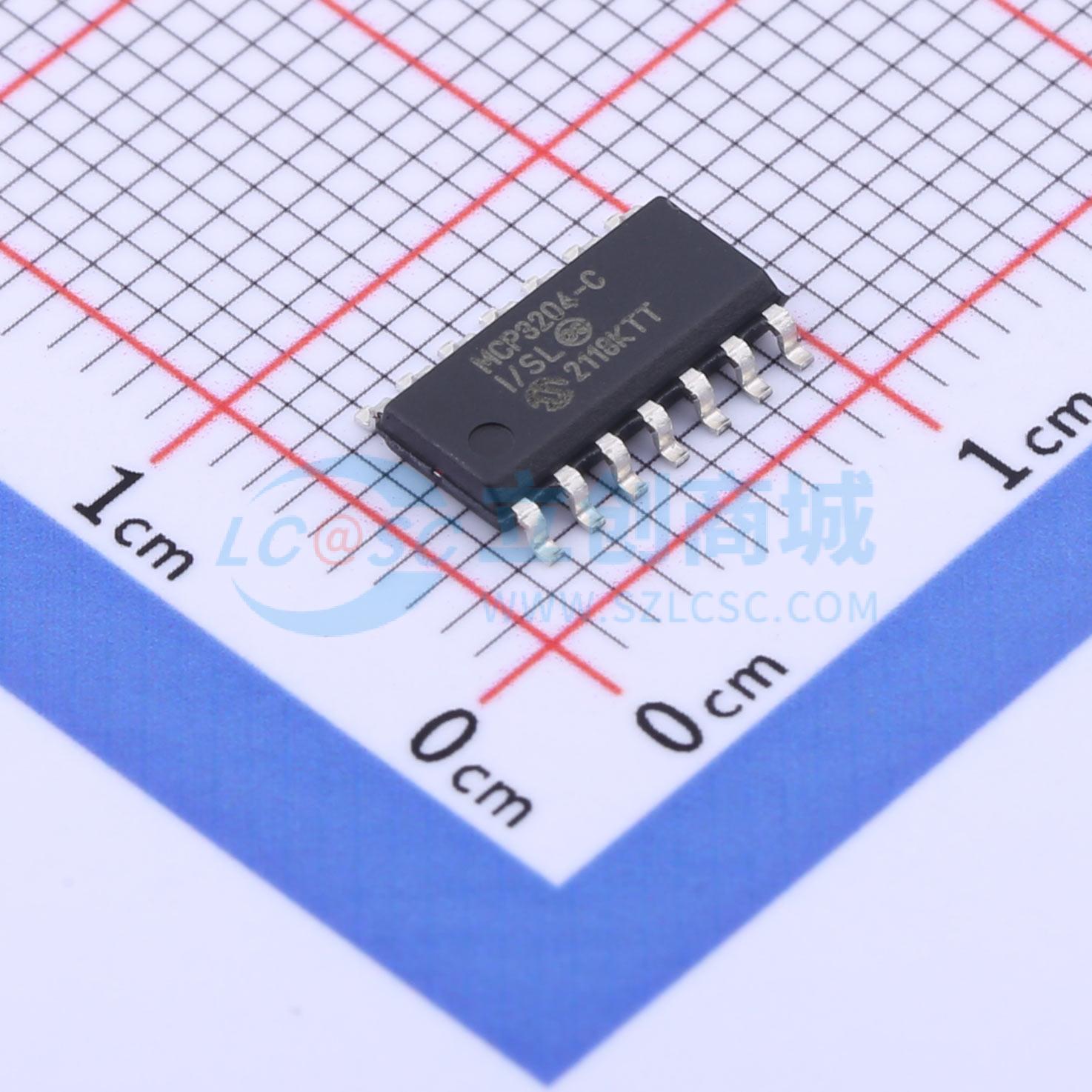 模数转换芯片ADC MCP3204T-CI/SL SOIC-14 原装 电子元器件配单