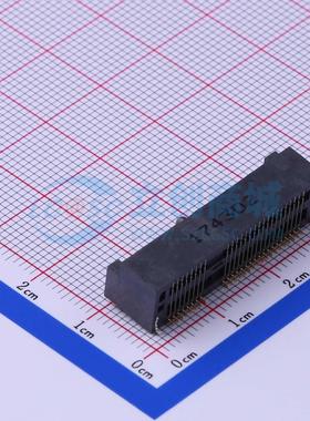 金手指连接器 1759503-1 SMD,P=0.8mm,卧贴 0.8mm 52P 电子元器件