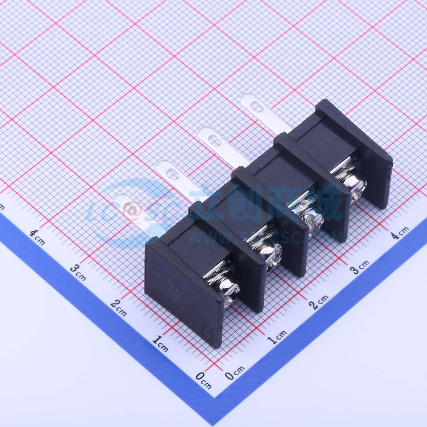 栅栏式接线端子 KF55H-10.0-4P 插件,P=10mm 两面 1x4P 直针 原装