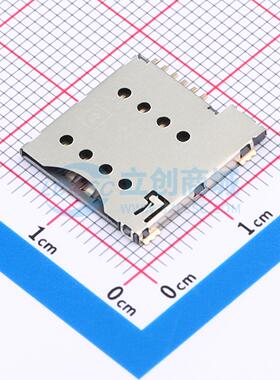 SIM卡连接器 SIM202-ZYB6AH1.35 SMD 自弹式 MicroSIM卡 卡座 1.3