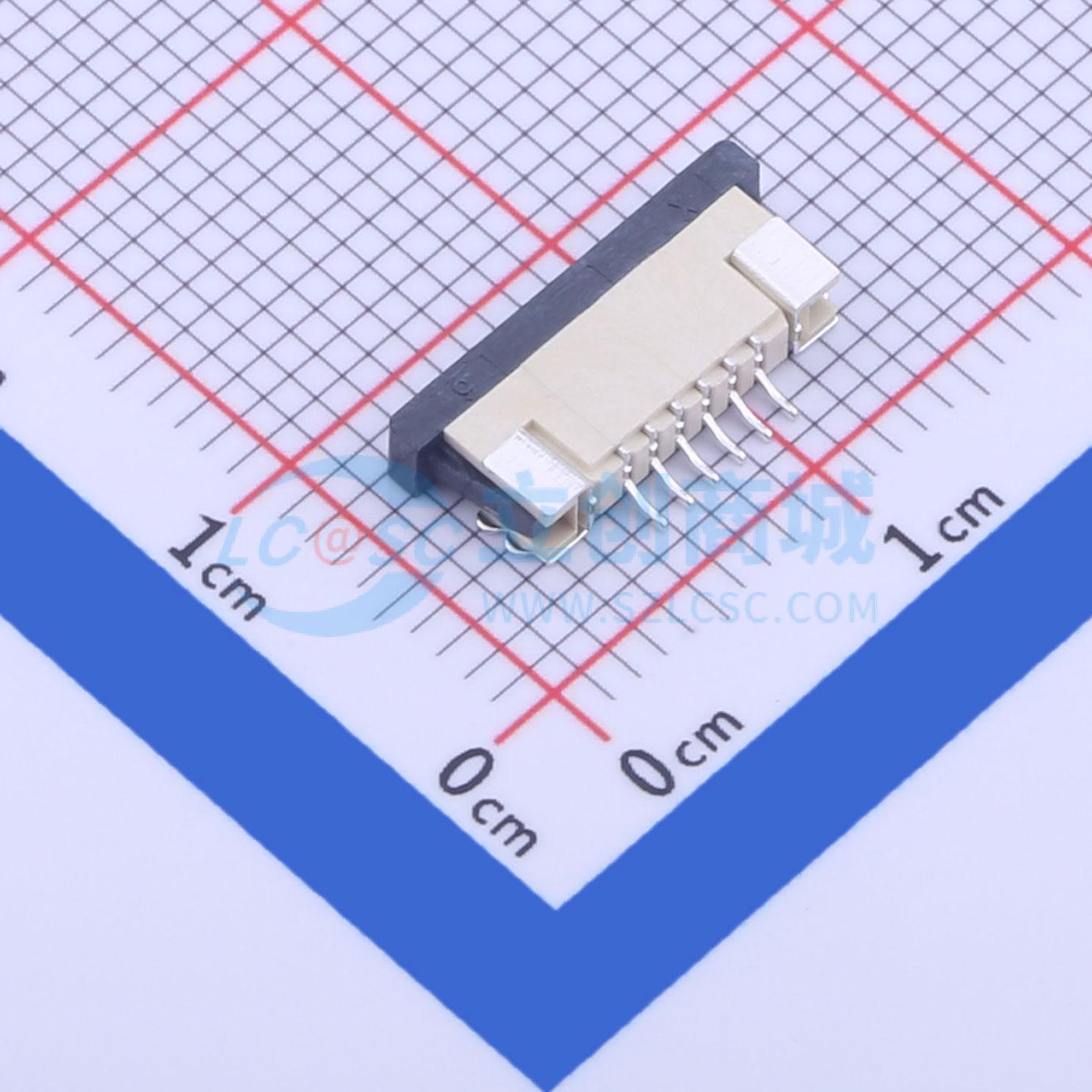 FFC/FPC连接器 KH-CL1.0-H2.5-6PIN SMD,P=1mm,卧贴 抽屉式 6P 下