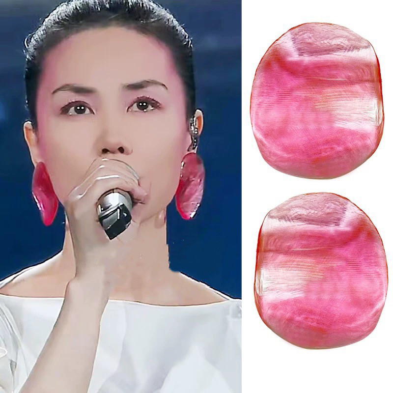 2025蛇年春晚王菲同款虾片耳环耳饰大耳环糖果色联欢晚会菲姐饰品