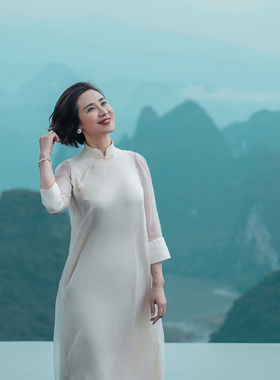 【宋. 美学间 | AMBRE du sud 】白色欧根纱落地长裙