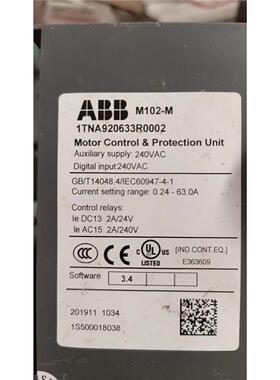 ABB电机马达保护器M102-M MD21操作面板