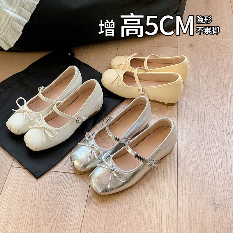 内增高芭蕾单鞋女玛丽珍鞋