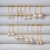 超仙S925银 珍珠耳环正圆施家珠长款 情人节礼物 风在吹乔妹同款