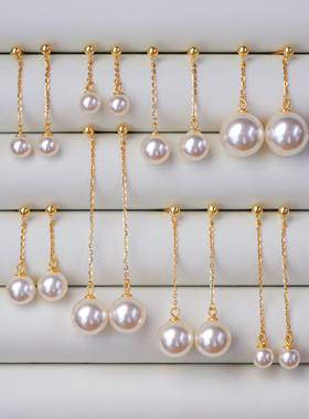 风在吹乔妹同款珍珠耳环正圆施家珠长款超仙流苏耳坠高级感S925银