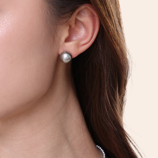 韩国ins博主fever同款大颗复古进口珍珠耳环女s925纯银耳钉耳夹