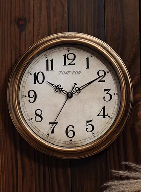 欧式怀旧复古挂钟客厅家用美式时钟简约创意免打孔静音石英钟表