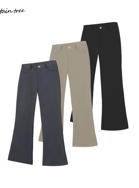 mountain tree偏宽松通勤微喇TR混纺面料垂感西裤百搭直筒休闲裤