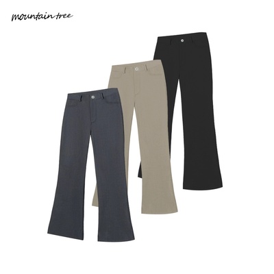 mountain tree偏宽松通勤微喇TR混纺面料垂感西裤百搭直筒休闲裤
