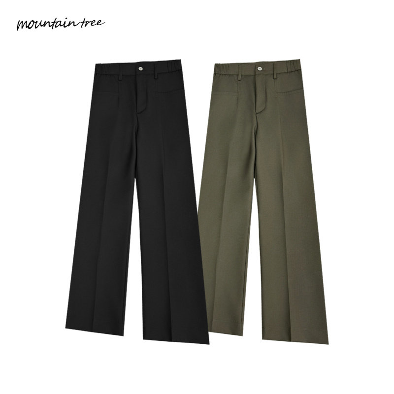 mountain treeTR直筒微喇西裤垂坠感高级 cleanfit休闲长裤设计感