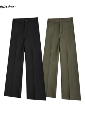 mountain treeTR直筒微喇西裤垂坠感高级 cleanfit休闲长裤设计感