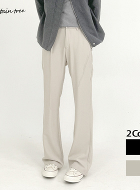 mountain treecleanfit美式复古简约休闲宽松显瘦拖地微喇西裤男
