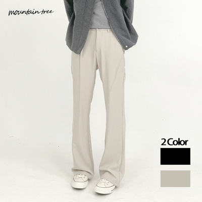 mountain treecleanfit美式复古简约休闲宽松显瘦拖地微喇西裤男