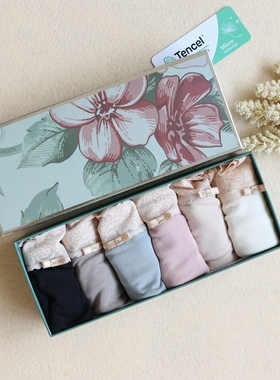 太好穿了 15440新款 盒装6条装 裸感舒适高弹莫代尔中腰内裤女