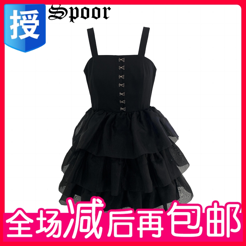 Any spoor23秋国内专柜正品代购黑色吊带连衣裙裙73CA06-1299 女装/女士精品 连衣裙 原图主图