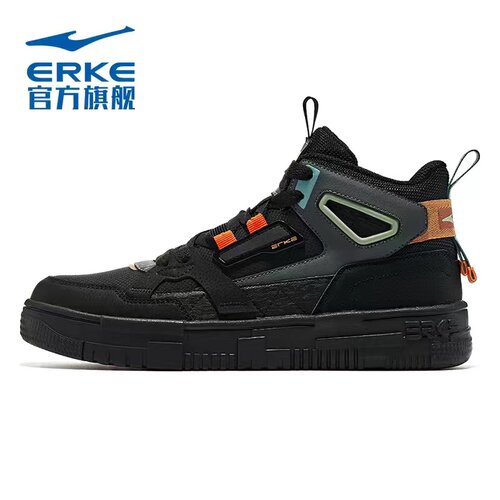 鸿星尔克高帮板鞋防水保暖情侣鞋