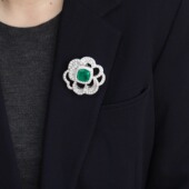 喻棠italks 青枝垂珠 925银镀金珍珠胸针艺术花卉胸针高级感华丽