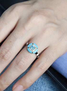 喻棠italks|地中海长夏|925银镀金戒指设计款港工