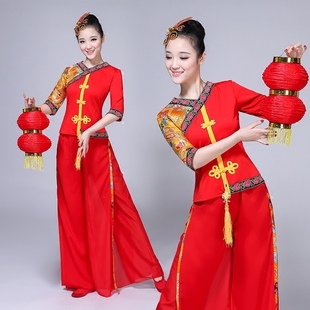 秧歌服演出服2025新款灯笼舞蹈服装成人女喜庆东北秧歌腰鼓扇舞服