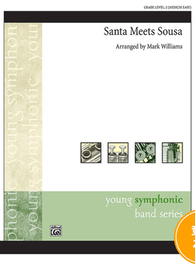 管乐总谱 苏萨串烧Santa Meets Sousa 2.0级总谱 分谱MP3