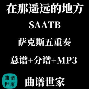 在那遥远的地方 萨克斯五重奏 SAATB 总谱分谱 mp3五线谱简谱可选