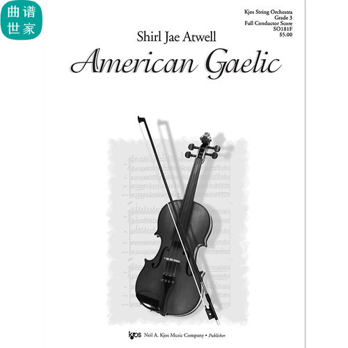 弦乐团 美式盖尔语American Gaelic 3级重奏 总谱 分谱 MP3