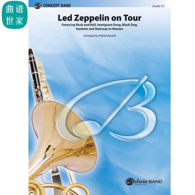 3.0级  Led Zeppelin on Tour 管乐团总谱 分谱 音频 比赛推荐