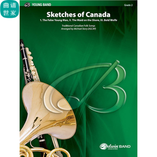 分譜 Sketches mp3 2級總譜 管樂團總譜 Canada加拿大民歌組曲