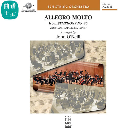 弦乐团 莫扎特《第四十交响曲》Allegro Molto  4级比赛总分谱MP3