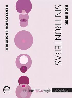 Sin Fronteras 打击乐团 中-高级 打击乐总谱分谱MP3拉丁风格作品