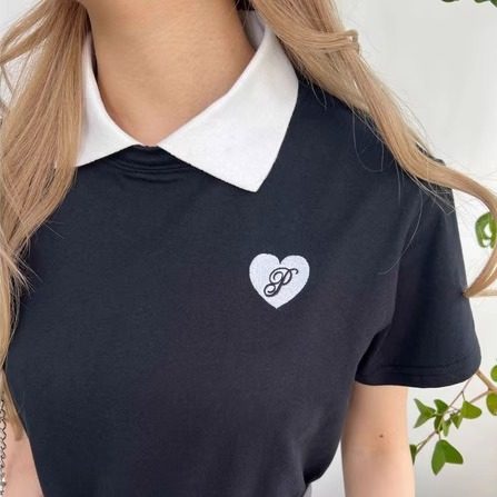 日单外贸原单2025夏季时尚百搭 polo衫潮牌宽松休闲刺绣上衣,女装/女士精品,POLO衫,淘宝优惠券,粉丝福利购,淘宝优惠卷