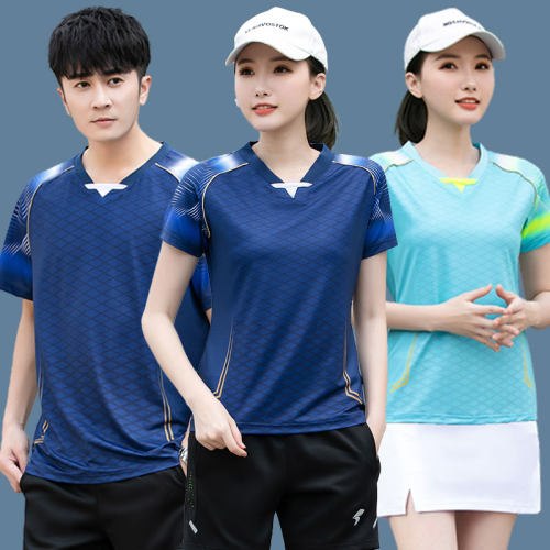 羽毛球服女上衣速干短袖队服定制