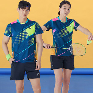 男短袖 羽毛球服运动套装 上衣女速干透气排球乒乓球衣比赛服定制夏