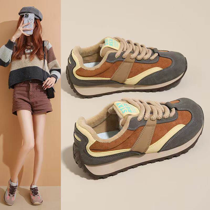 【单棉同款】德训2025秋冬新款百搭复古休闲运动鞋舒适老爹鞋女鞋,女鞋,时尚休闲鞋,淘宝优惠券,粉丝福利购,淘宝优惠卷