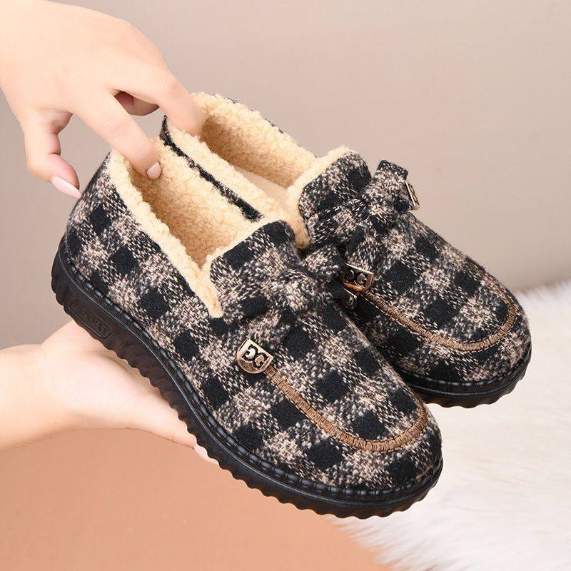 冬季静电款加绒保暖豆豆鞋青年通勤时尚款一脚蹬软底棉鞋女士棉鞋,女鞋,传统布鞋,淘宝优惠券,粉丝福利购,淘宝优惠卷