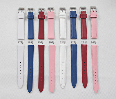 真皮表带手表配件通用白色针扣