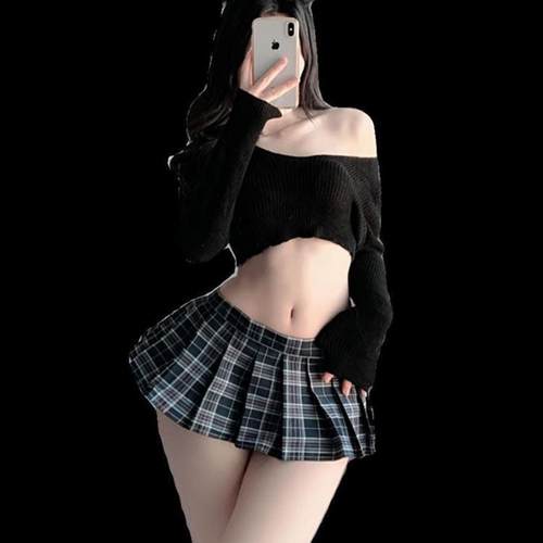 jk超百褶无内衬少女学院风W套装20cm长