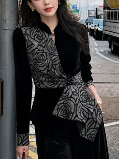 2026新款韩版时尚设计感假两件长袖连衣裙女修身显瘦气质长裙女