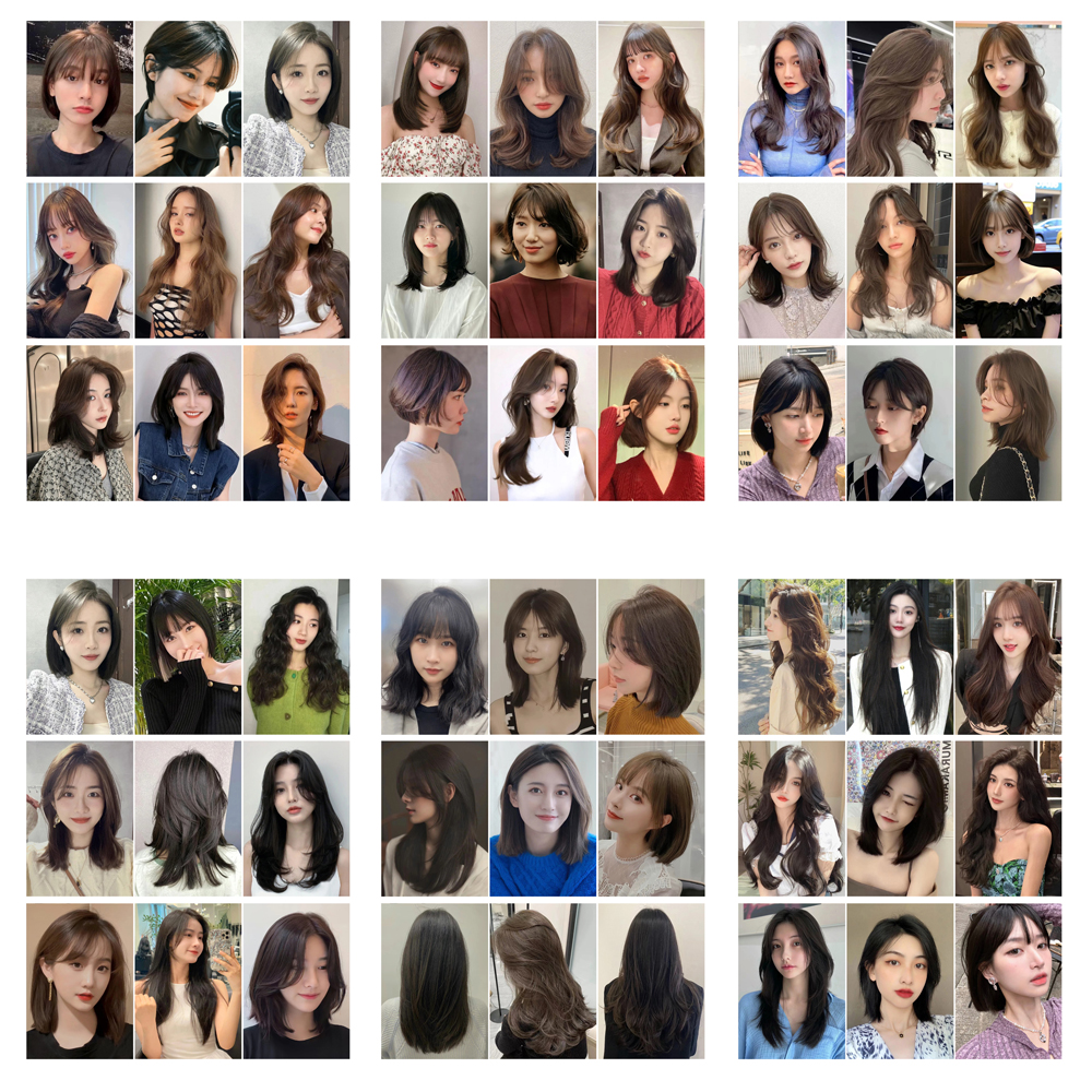 新发型造型海报贴画装饰KT挂画理发店2023美发店发廊自粘墙板女士