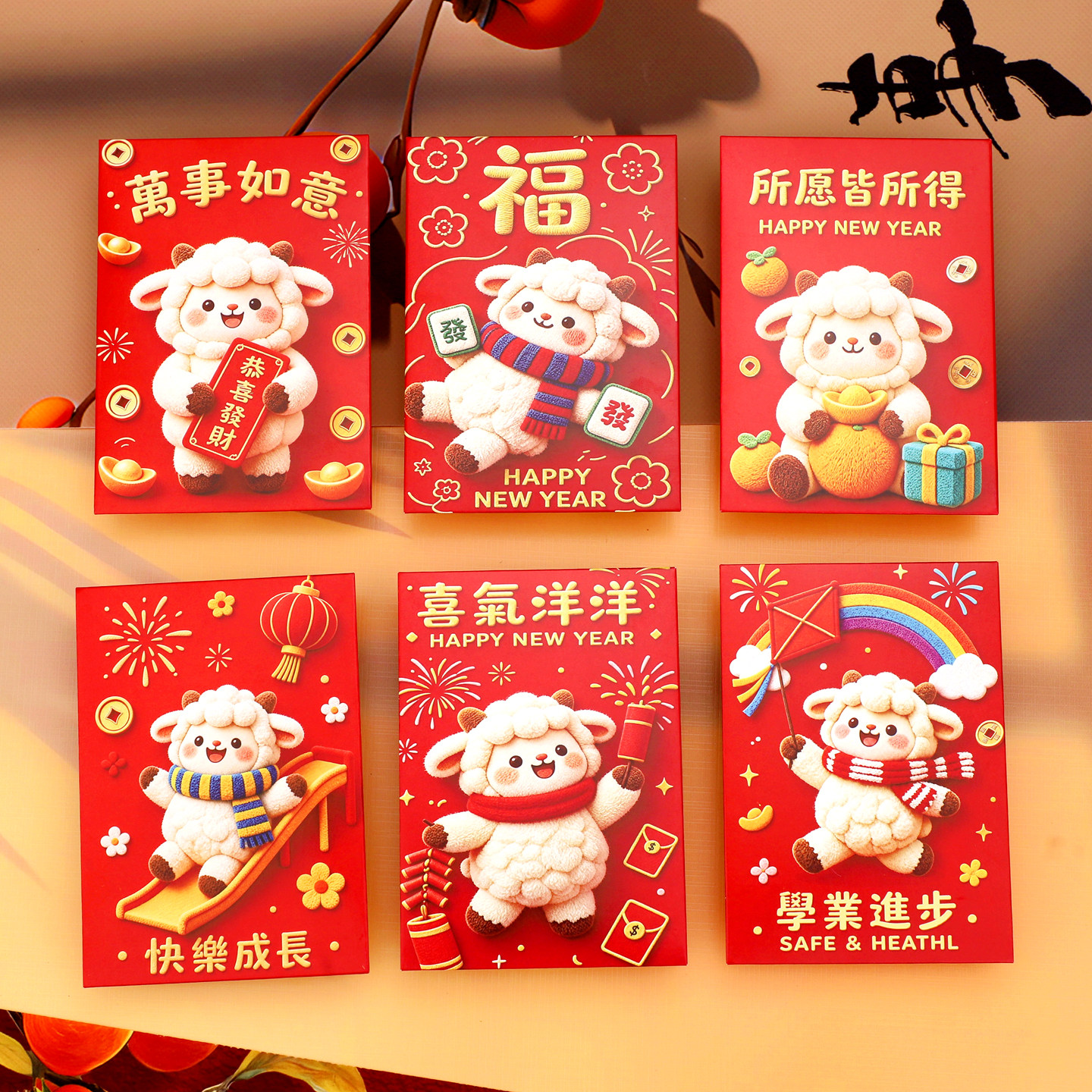 羊年红包2027新款毛绒红包袋个性创意过年儿童压岁卡通利是封可爱