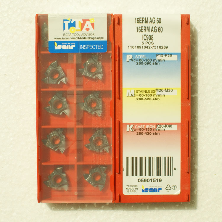 伊斯卡外螺纹刀片16ERM1.0/1.5/2.0/2.5/3.0ISO/AG60/AG55 IC908图片