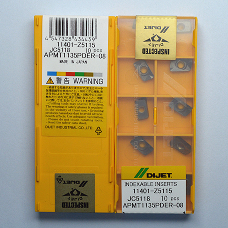 日本黛杰DIJET铣刀片APMT1135PDER-08 JC5118 通用材质1604