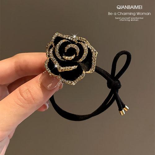 韩版山茶花发绳女2024新款