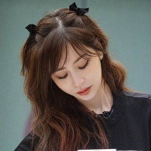 王心凌同款发夹女黑色侧边小夹子发卡蝴蝶结头饰边夹公主鲨鱼夹