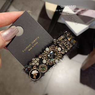 韩版高级感重工边夹复古小香风刘海bb夹高级感侧边发夹碎发整理夹