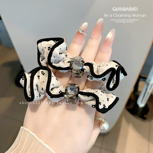 甜美印花发圈女高弹力小肠圈