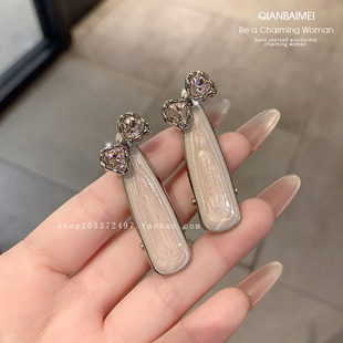 韩版高端女2025新款闪钻蝴蝶结发夹气质后脑勺头夹一字夹刘海夹子