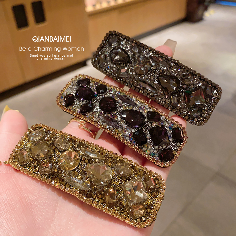 BB夹气质2022年新款潮水钻一字夹